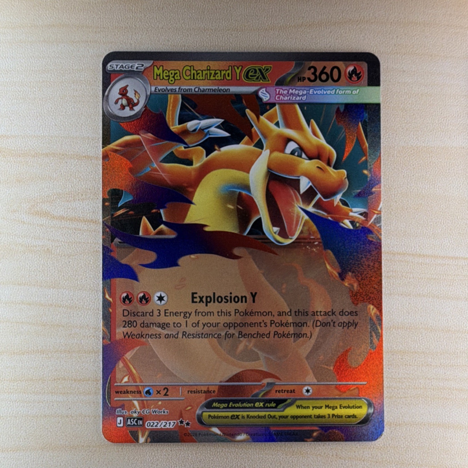 Mega Charizard Y EX 022/217 Ascended Heroes (English) Near Mint