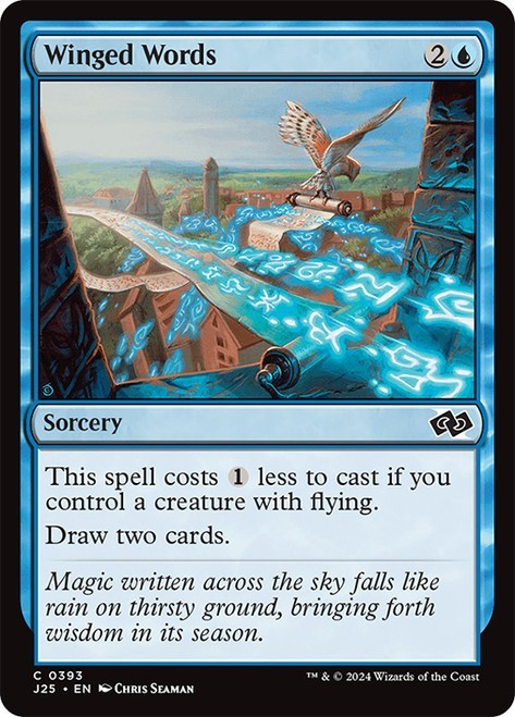 Winged Words 393 J25 Jumpstart Foundations MTG Sorcery Blue Common Seaman NM