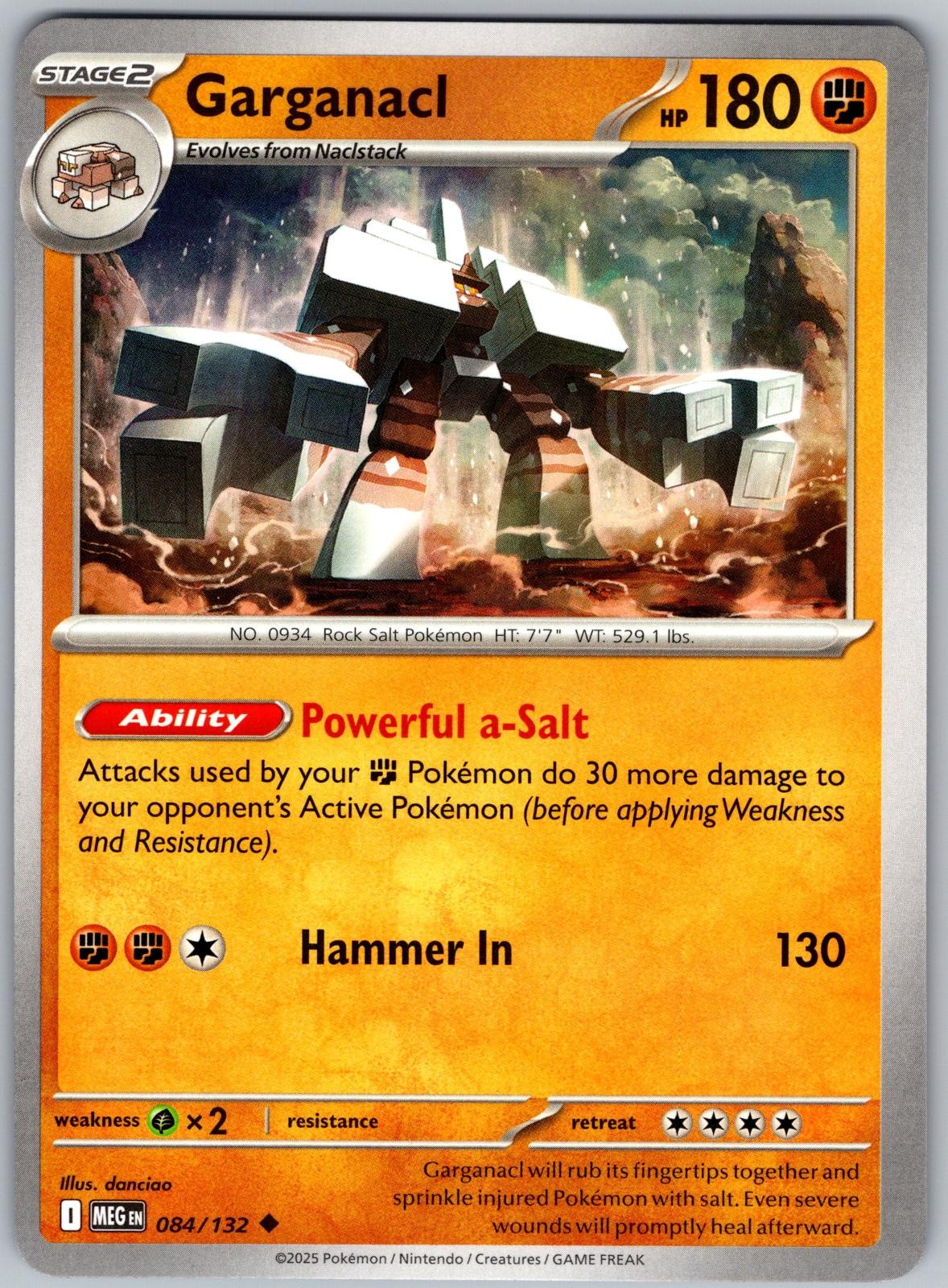 Garganacl 084/132 Uncommon Mega Evolution Pokemon Near Mint