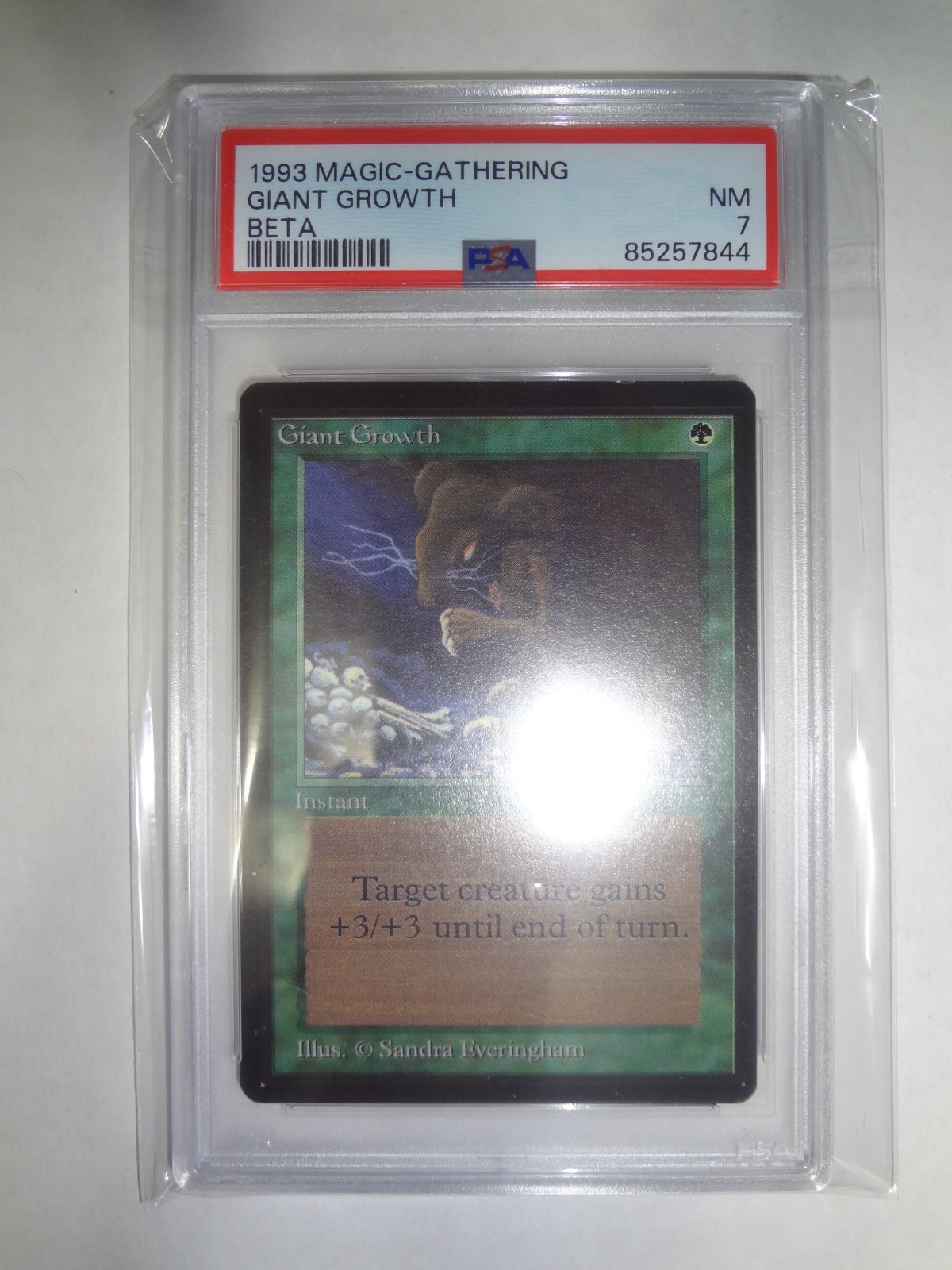 MTG MAGIC THE GATHERING CARD 1993 BETA GIANT GROWTH PSA GRADED 7 NM ENGLISH X1