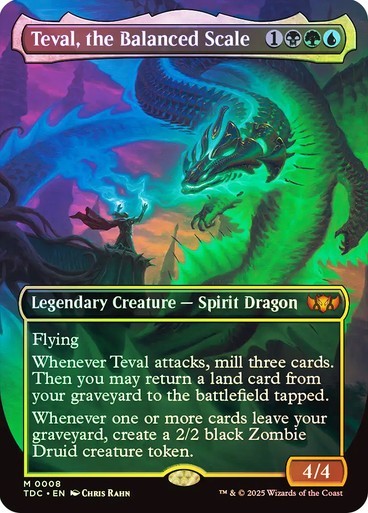 Teval, the Balanced Scale (Borderless) Foil NM MTG Commander Tarkir: Dragonstorm