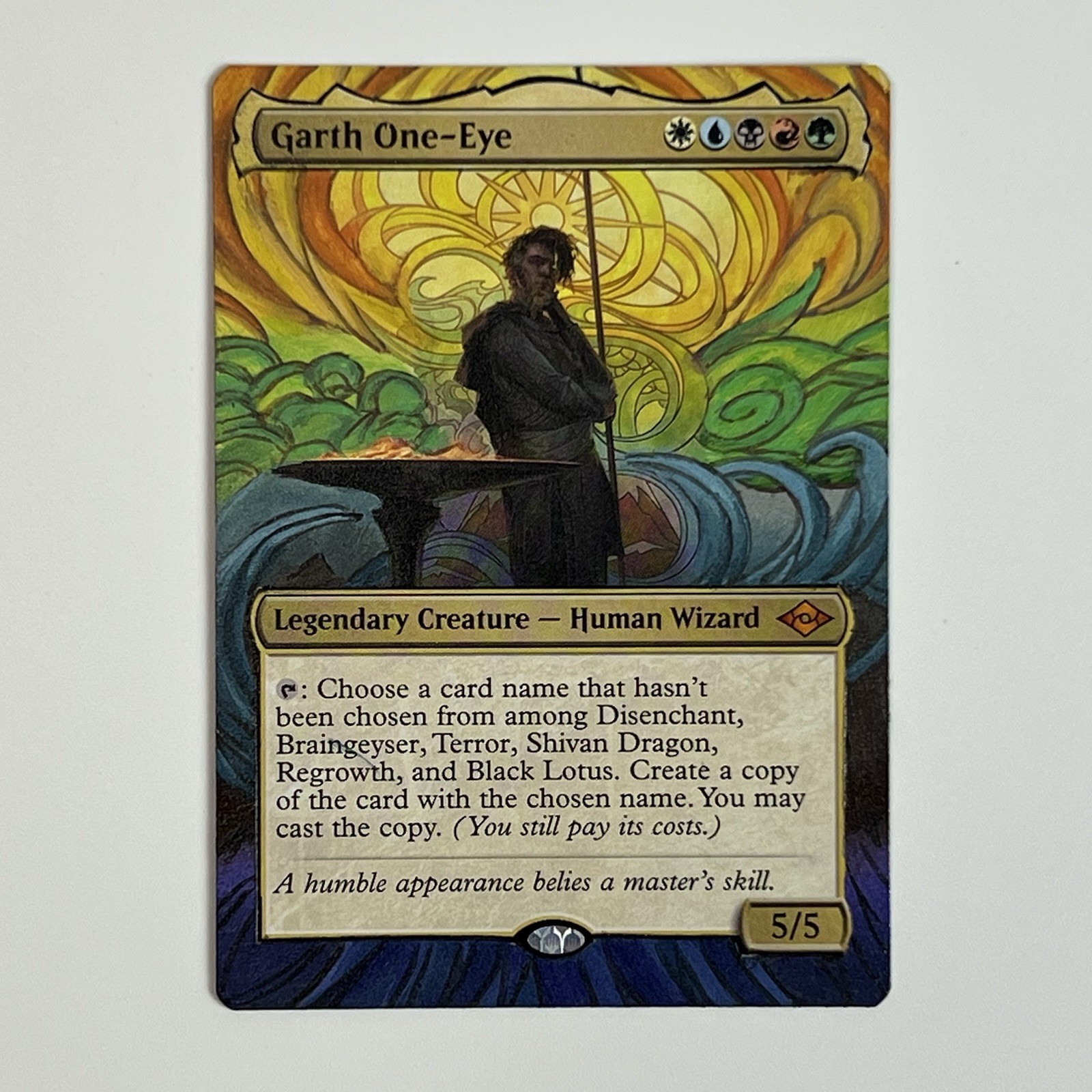 MTG Garth One-Eye altered art hand painted Magic the Gathering Beautiful Art