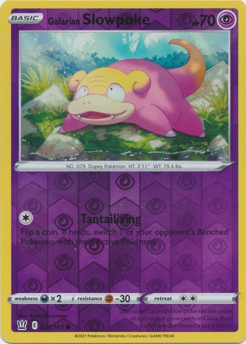 GALARIAN SLOWPOKE 054/163 BATTLE STYLES POKEMON (REVERSE HOLO, LP)