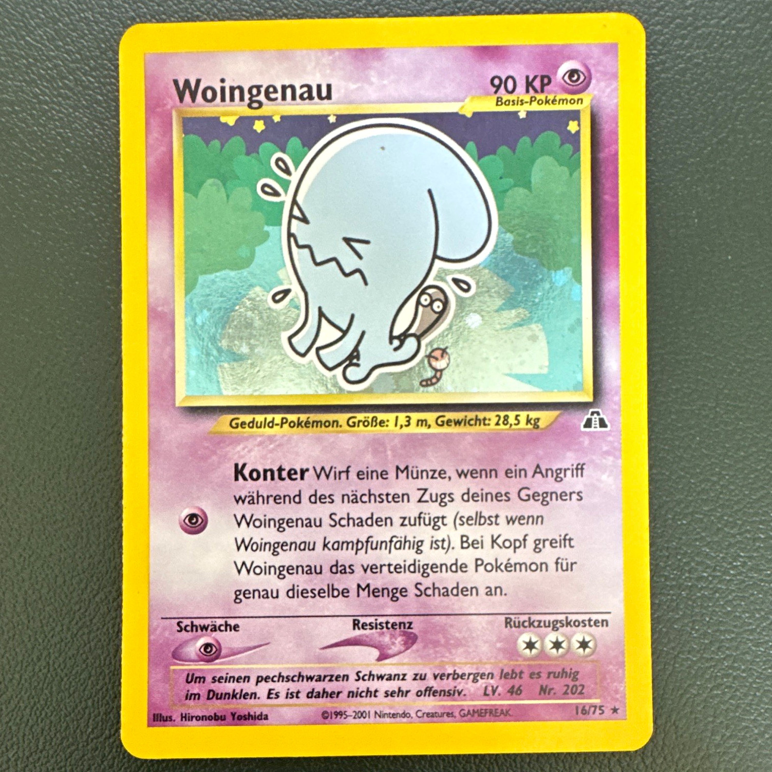 Pokemon TCG Neo Revelation Woingenau 16/75 German 2001 LP-