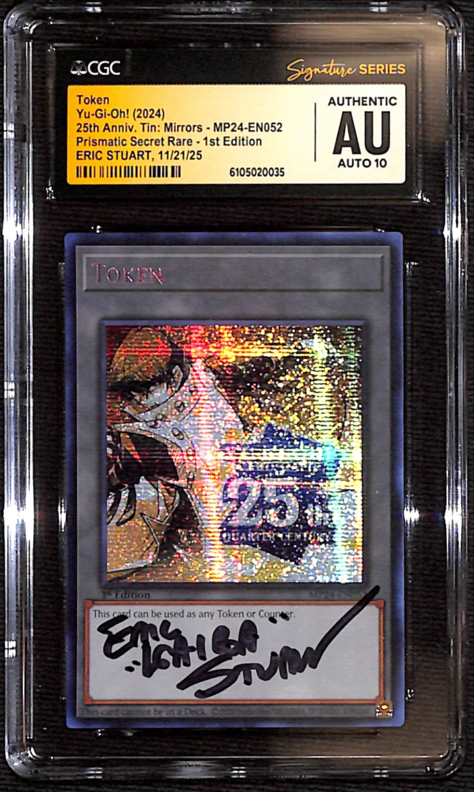 CGC Authentic Auto 10 Signed Eric Stuart Token: Kaiba M24-EN052 25th Anniv