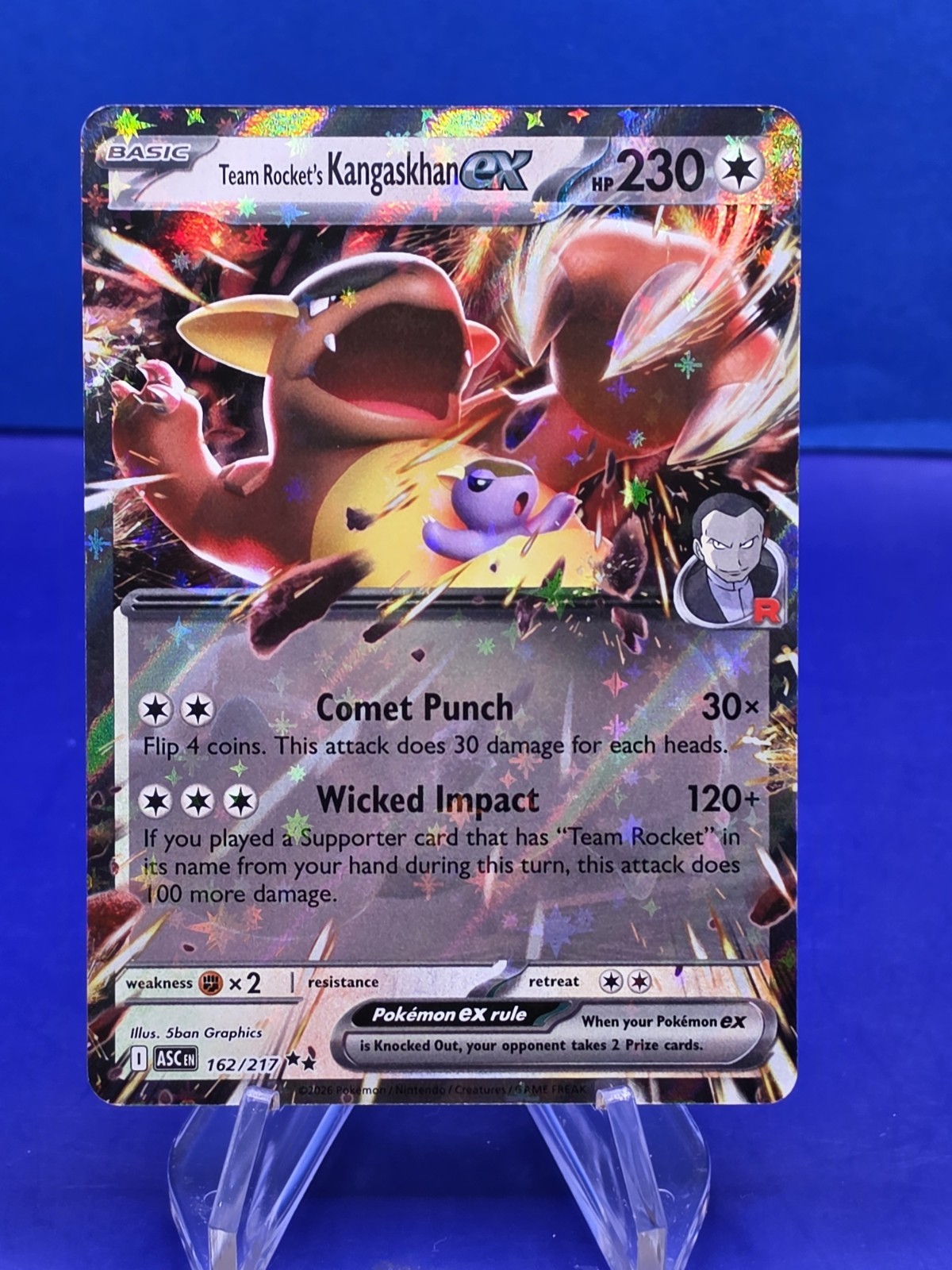 Team Rocket’s Kangaskhan ex 162/217 Double Rare Ascended Heroes Pokemon Holo NM