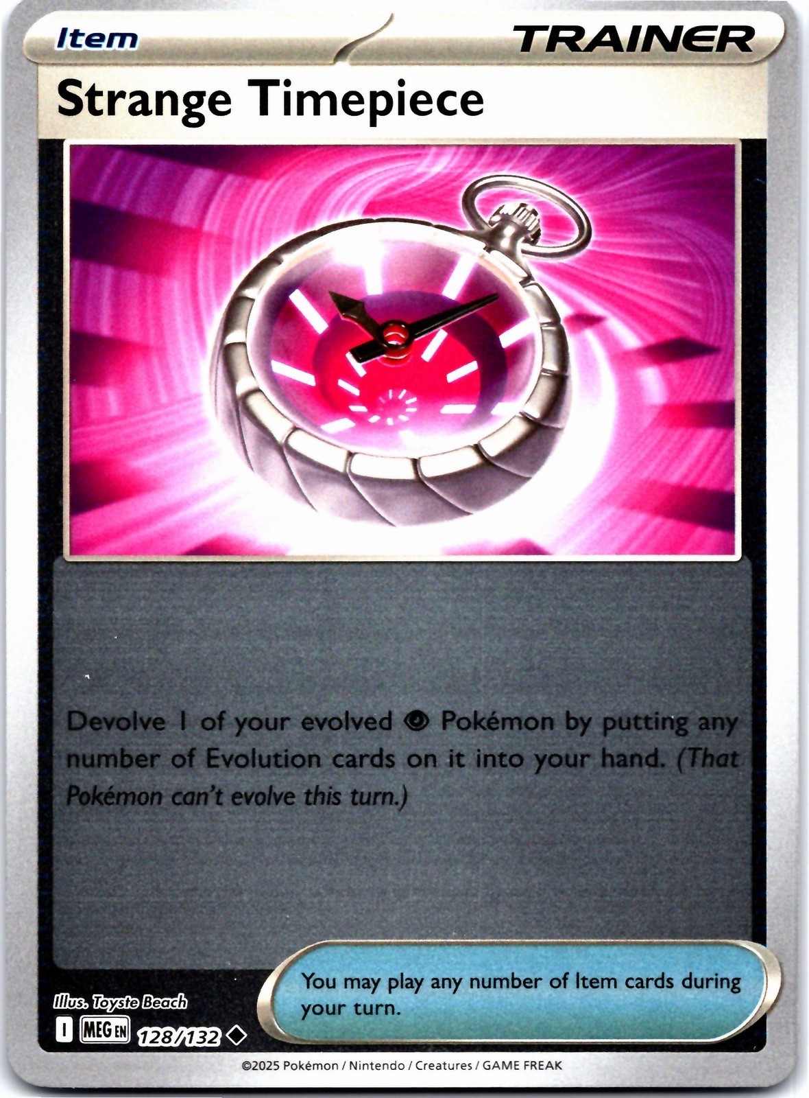 Pokemon – Strange Timepiece 128/132 – Reverse Holo – Mega Evolution – NM/M
