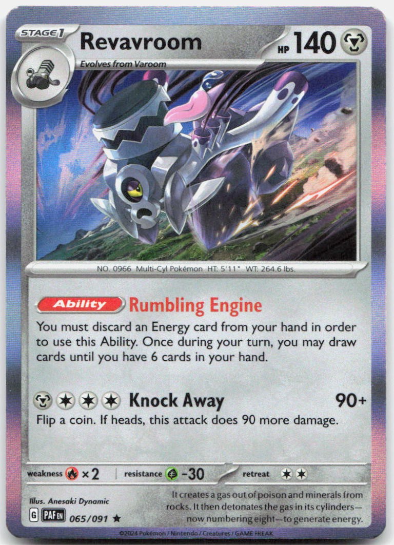 Revavroom 065/091 Rare Paldean Fates Pokemon Holo Near Mint