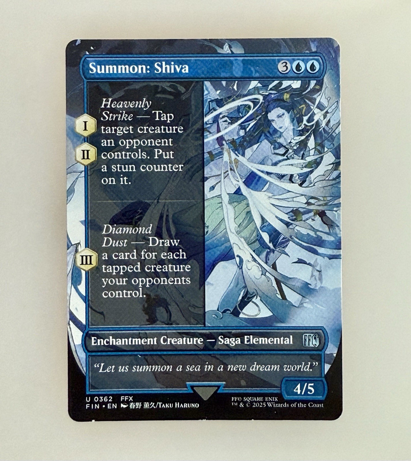 Magic the Gathering: Summon: Shiva (Borderless) Final Fantasy Foil NM
