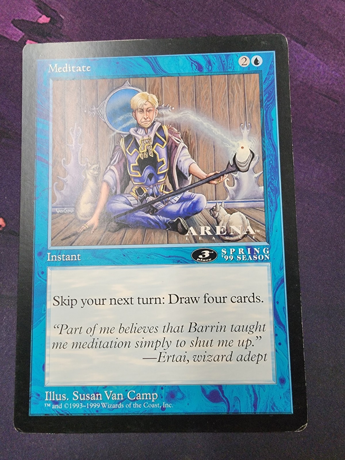 MTG Magic The Gathering – Meditate – Oversize 6×9 Arena 3rd Place Promo Card