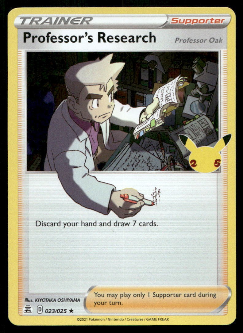 Professor’s Research (Professor Oak) 023/025 Holo R Celebrations Pokemon Holo NM