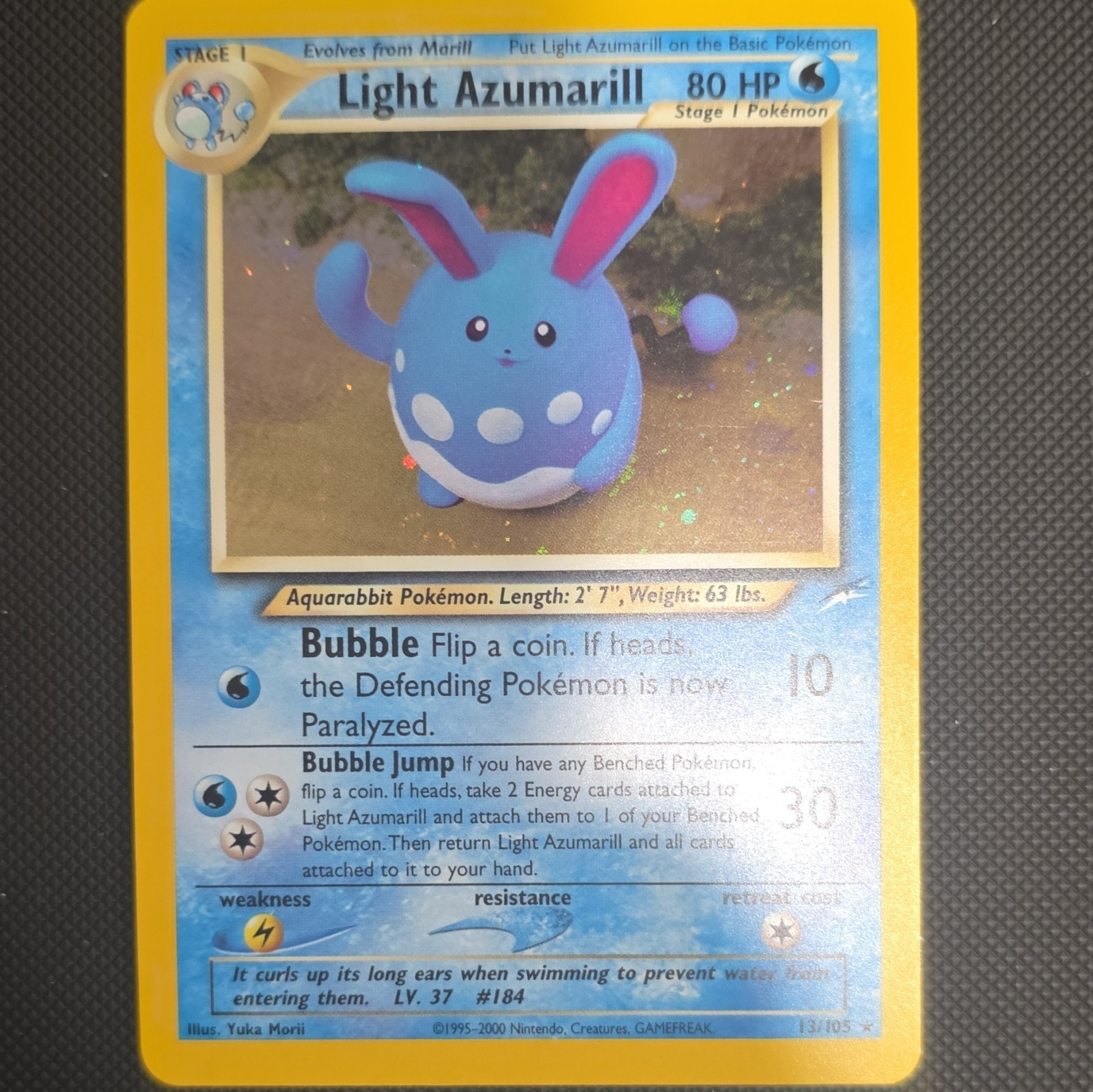 Pokémon Light Azumarill Neo Destiny 13/105 Holo Rare Unlimited Eng NM