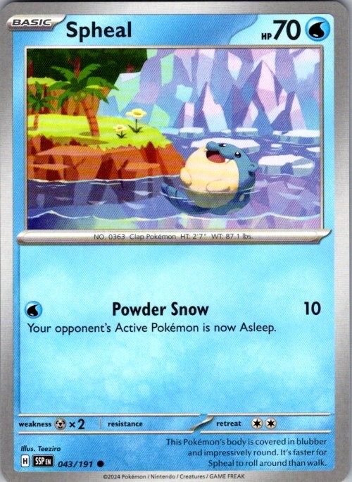 SPHEAL 043/191 SURGING SPARKS POKEMON