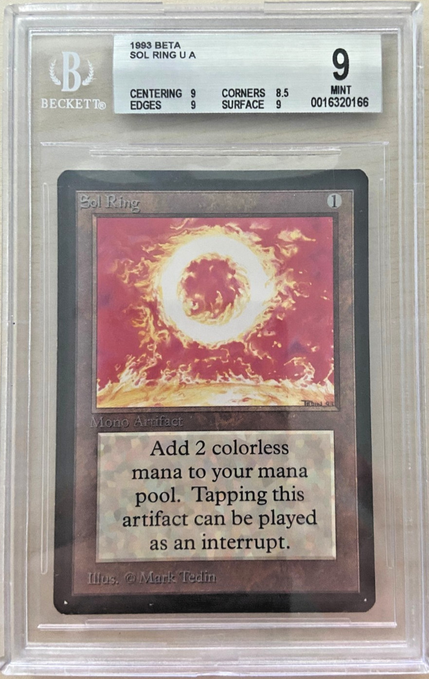 MTG Limited Edition Beta 1993 Sol Ring BGS 9 MINT w/ 3 9 subgrades 93/94 MAGIC