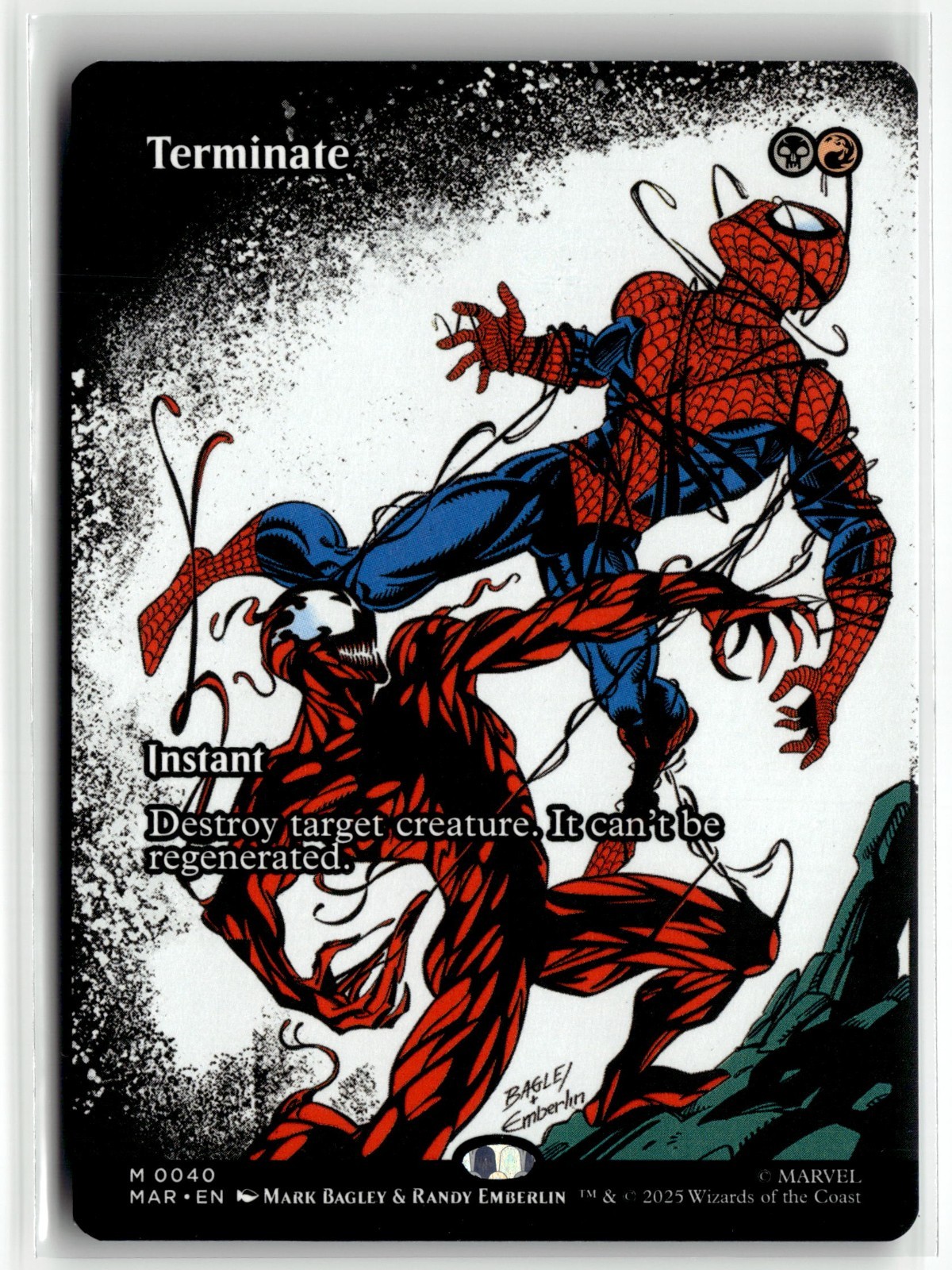 Terminate 0040 Borderless Spider Man MTG Magic The Gathering Card NM