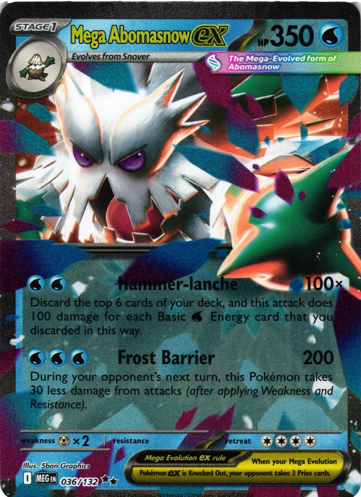 Pokémon TCG Mega Abomasnow Ex 036/132 Mega Evolution Base NM