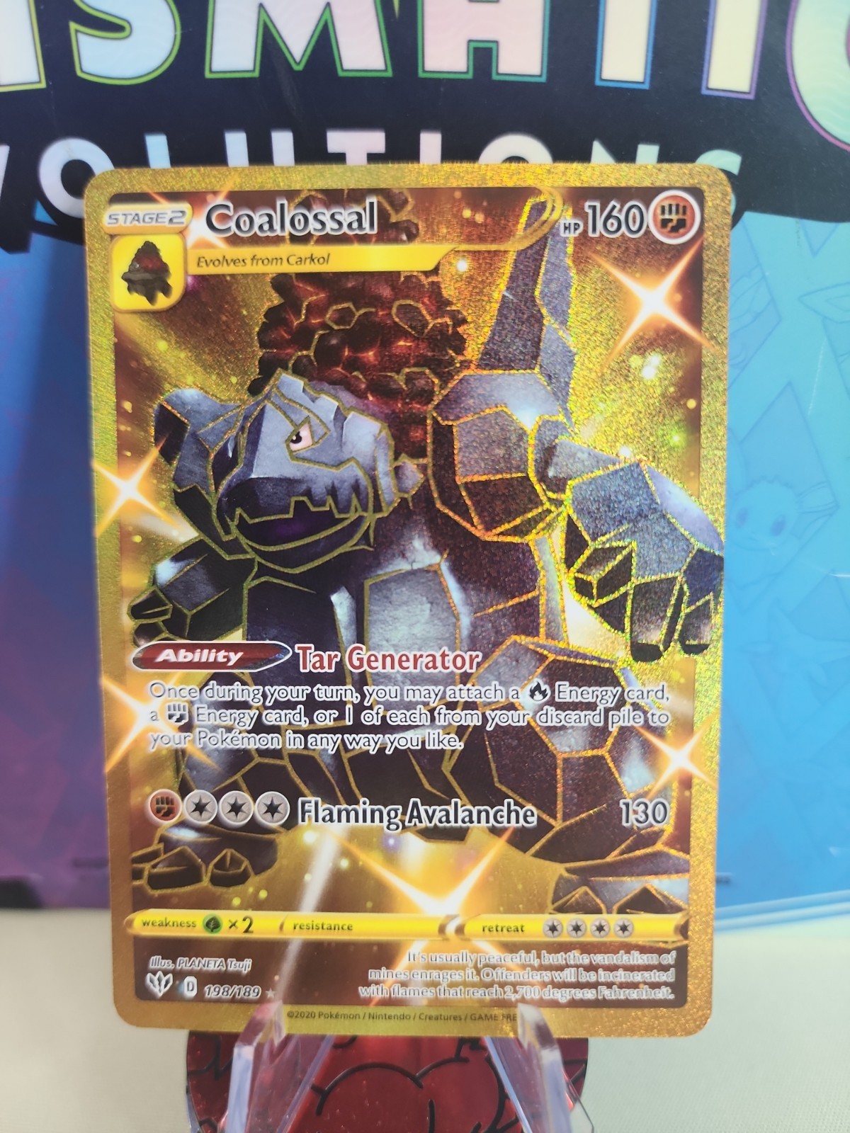 Coalossal 198/189 Gold Secret Rare Full Art SWSH Darkness Ablaze Pokemon – NM