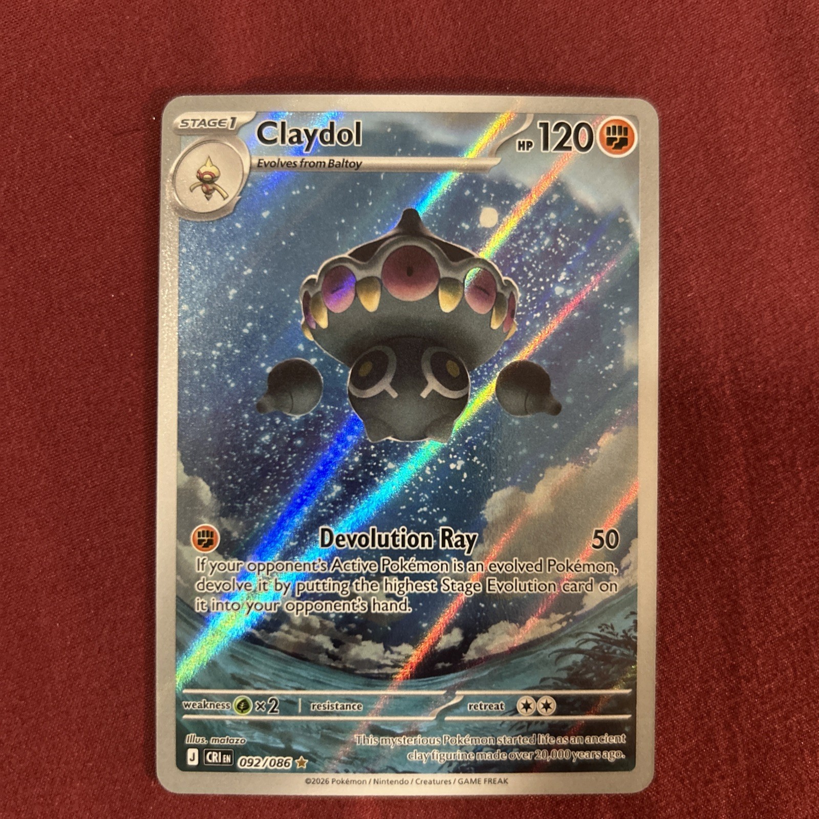 Claydol 092/086 Me04: Chaos Rising Holo