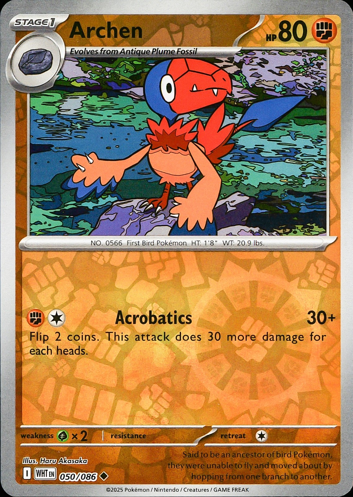 Archen Reverse Holo Uncommon SV: White Flare 050/086 NM