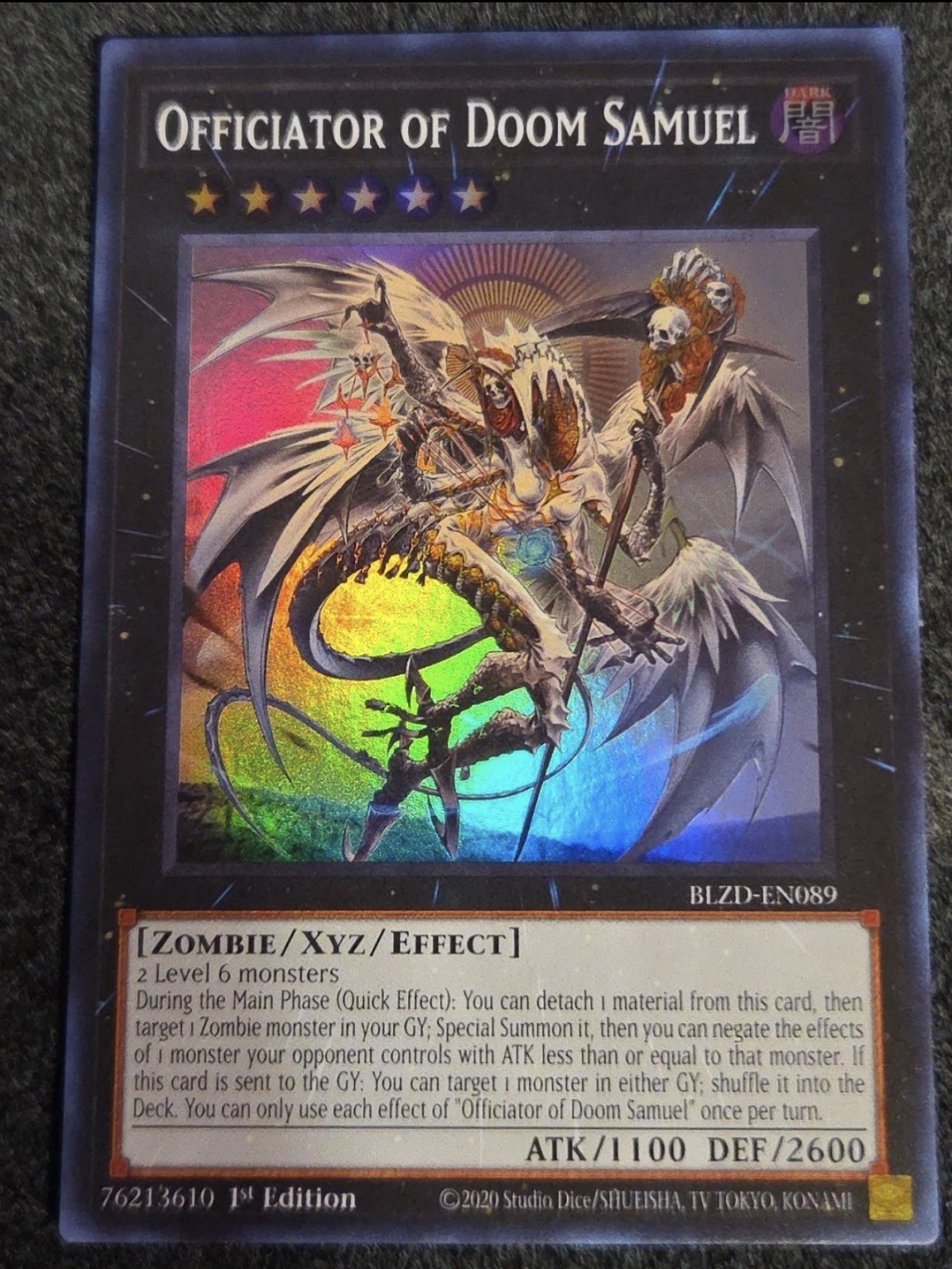 Officiator of Doom Samuel BLZD-EN089 – Super Rare 1st Edition – In Hand