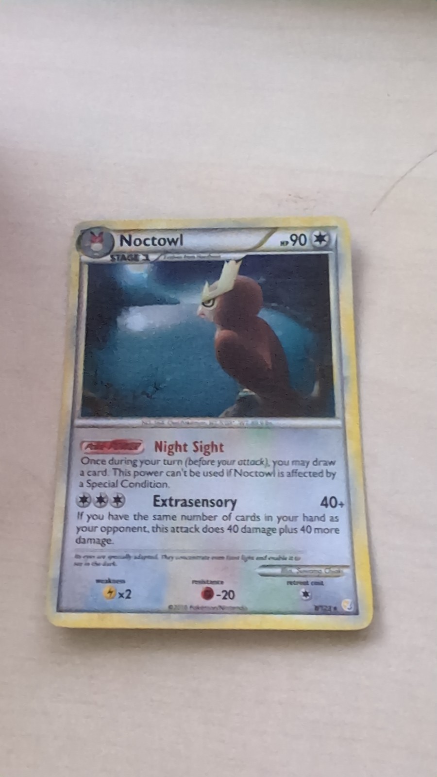 Noctowl 8/123 Heartgold & Soulsilver Holo LP/MP