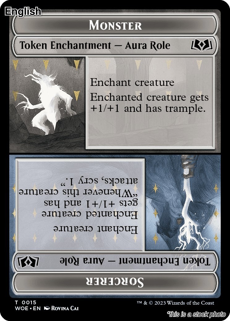 MTG Monster Role / Sorcerer Role Token [WOE – 15] LP