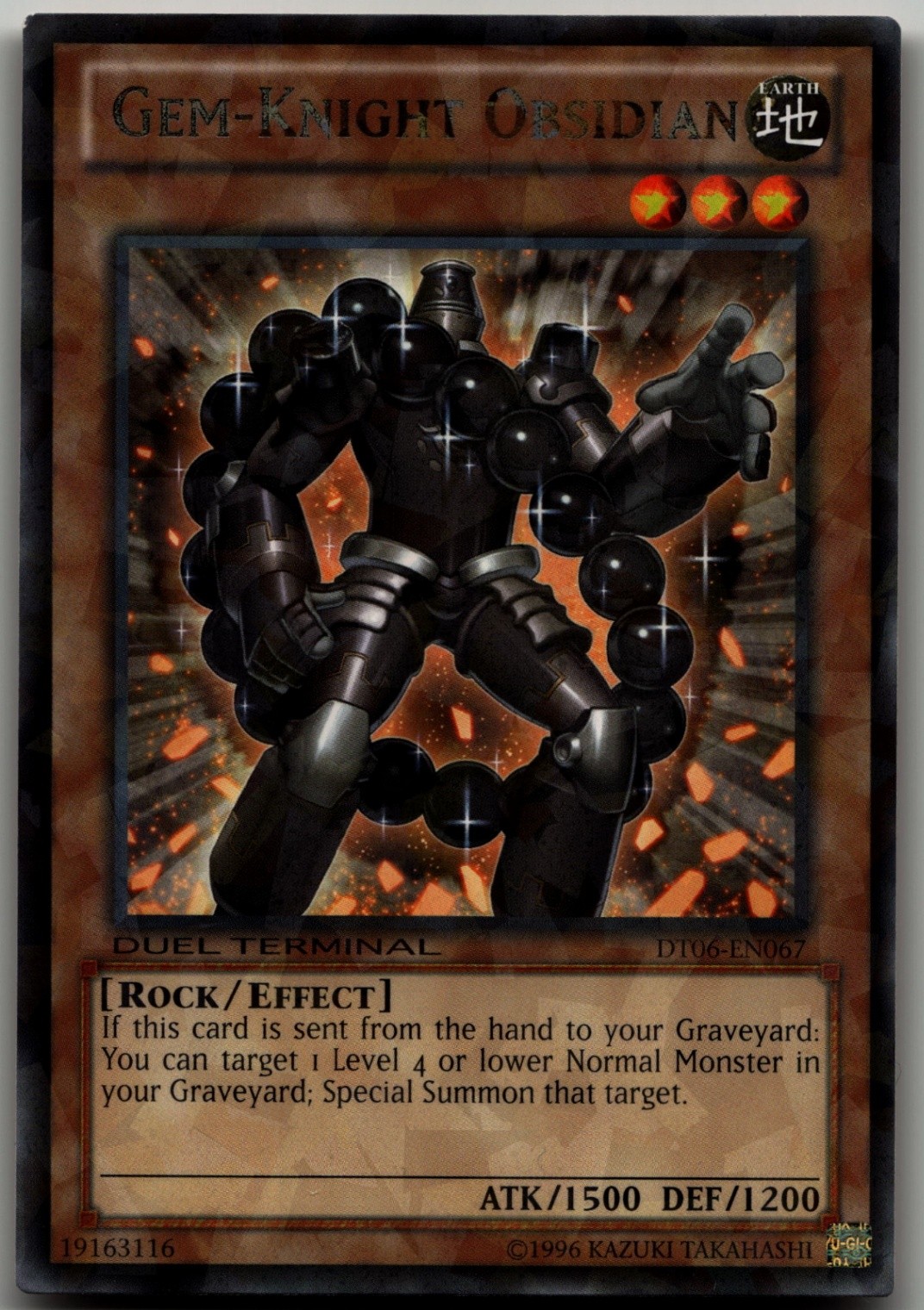 Gem-Knight Obsidian Duel Terminal Rare Parallel Rare Duel Terminal 6 DT06-EN067