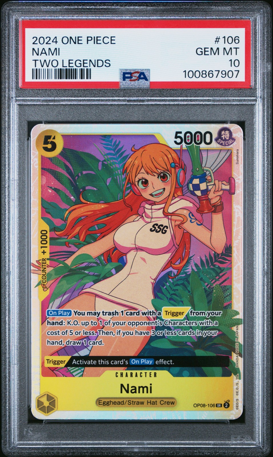 2024 ONE PIECE OP08-TWO LEGENDS #106 NAMI PSA 10