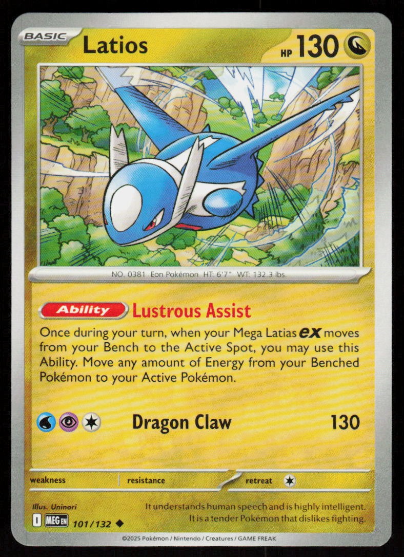 Latios 101/132 Uncommon Mega Evolution Pokemon Near Mint