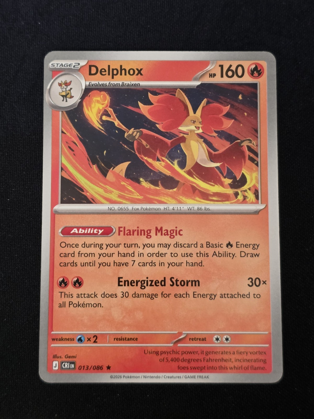 Delphox – Non Holo *Deck Exclusive* – Chaos Rising – MINT/NM