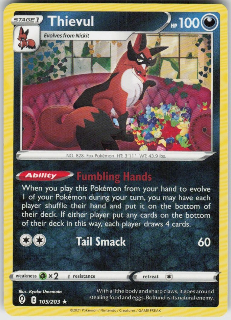 Thievul 105/203 Rare Evolving Skies Near Mint
