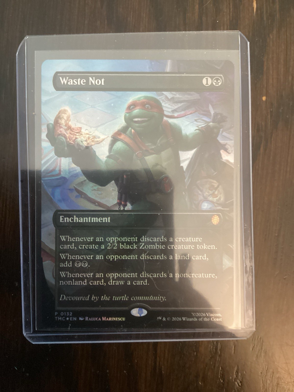 Waste Not 0132 (Borderless) Foil Promo Commander: TMNT Magic The Gathering NM