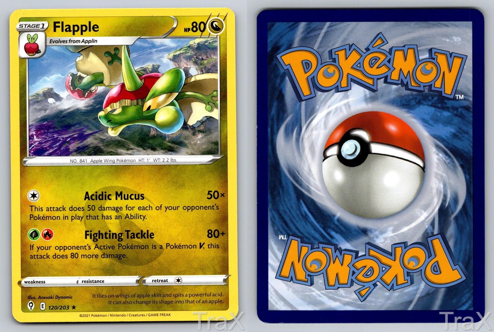 Flapple 120/203 Evolving Skies Pokemon LP Rare