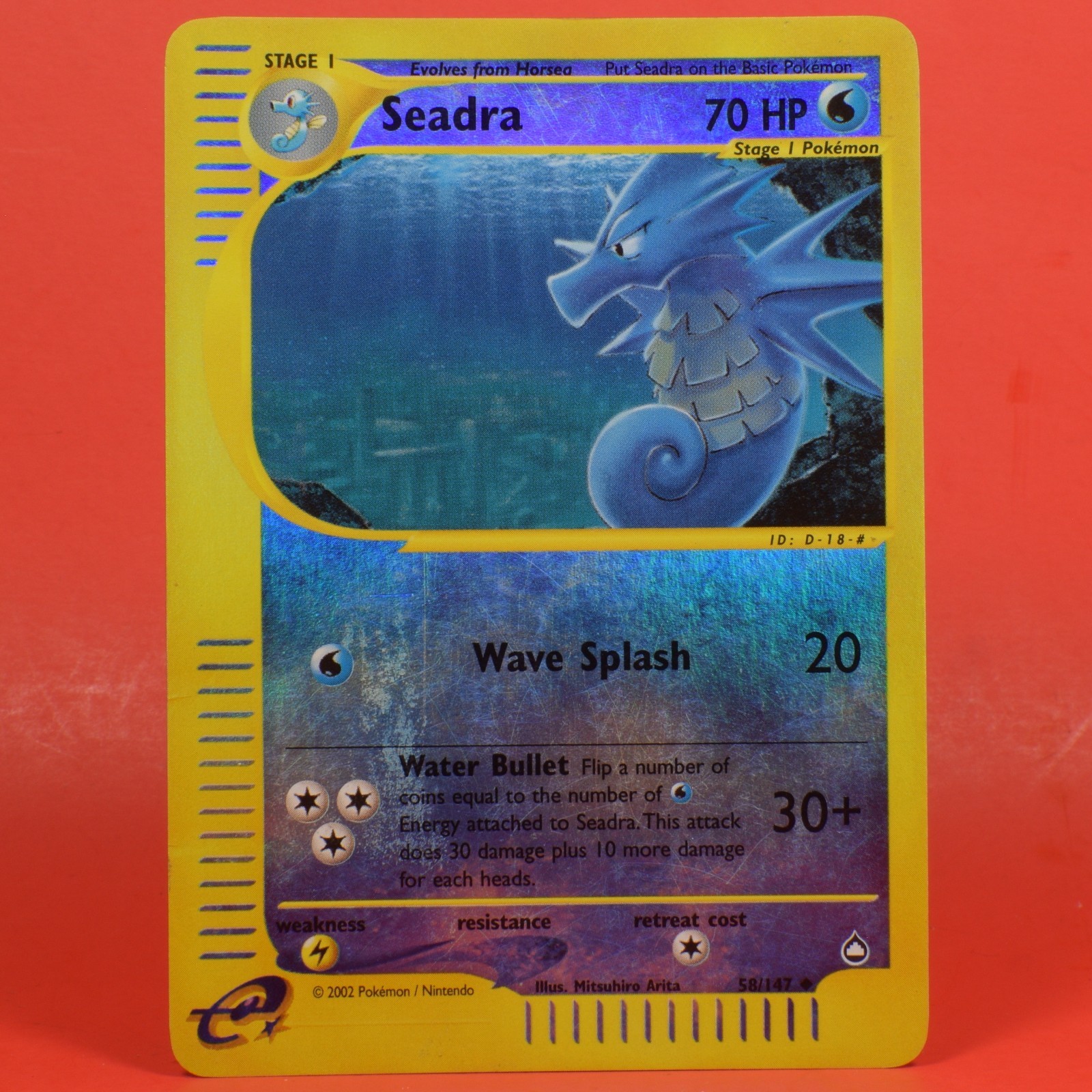 Pokemon TCG English Card e-Series Aquapolis Seadra 58/147 Reverse Holo