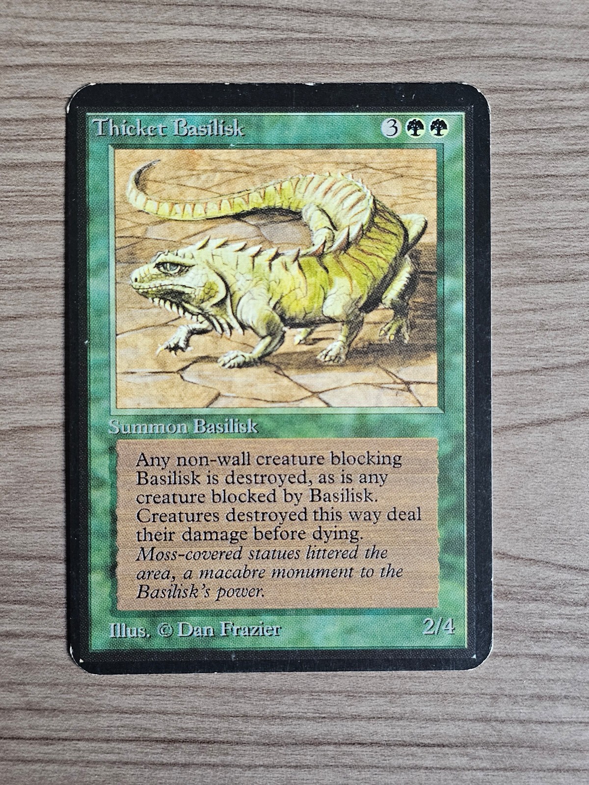 Thicket Basilisk – Alpha Edition – MISPRINT back – Oldschool MTG LP condition