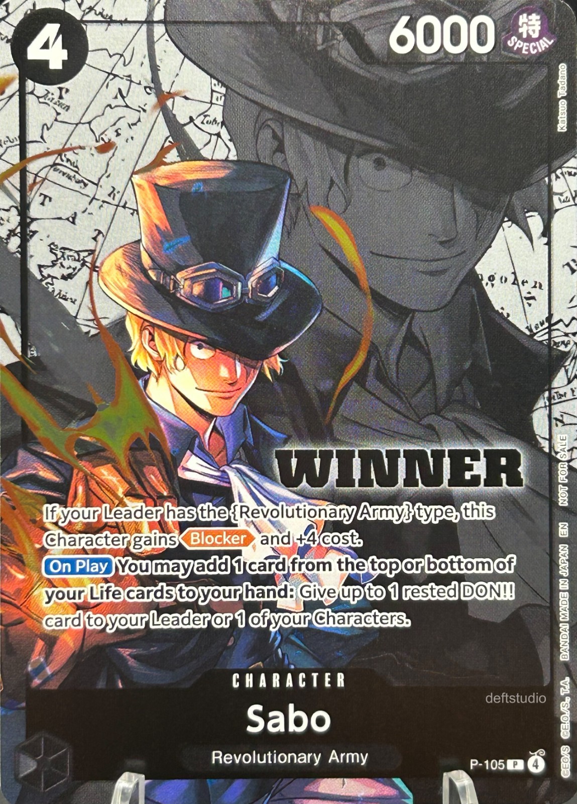• Sabo • P-105 Winner Stamp Promo Full Art Foil One Piece TCG NM