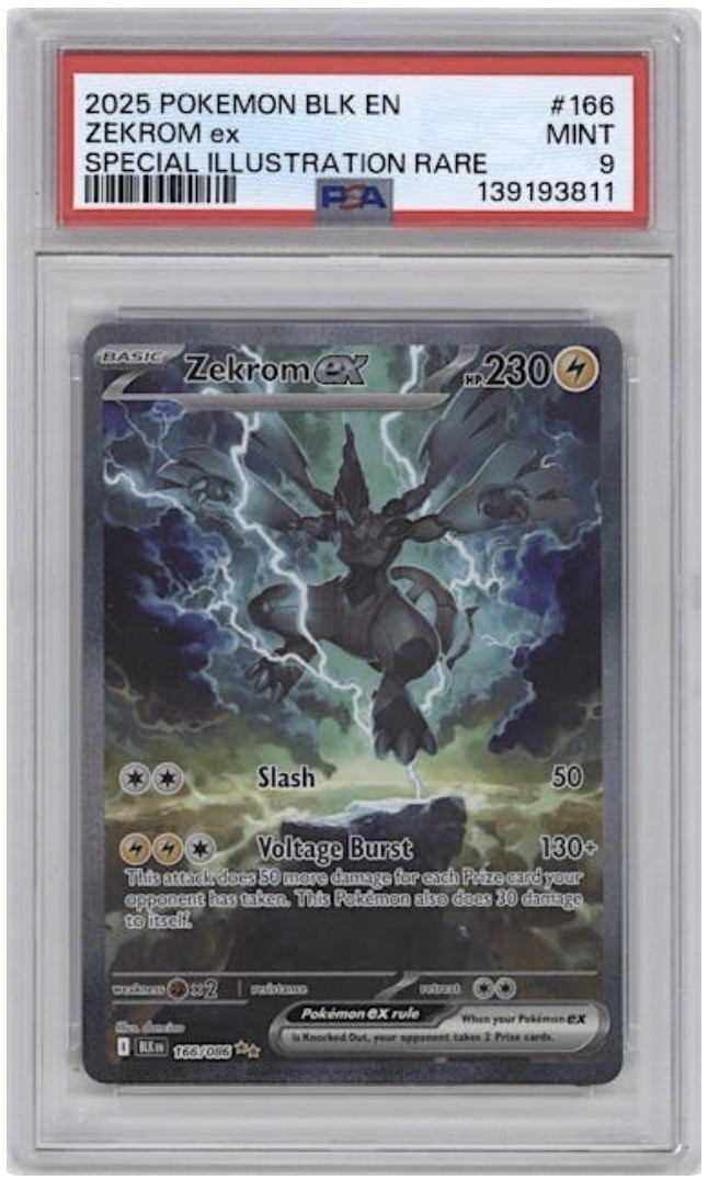 Pokémon TCG Zekrom EX Black Bolt Special Illustration Rare Card #166/086 PSA 9