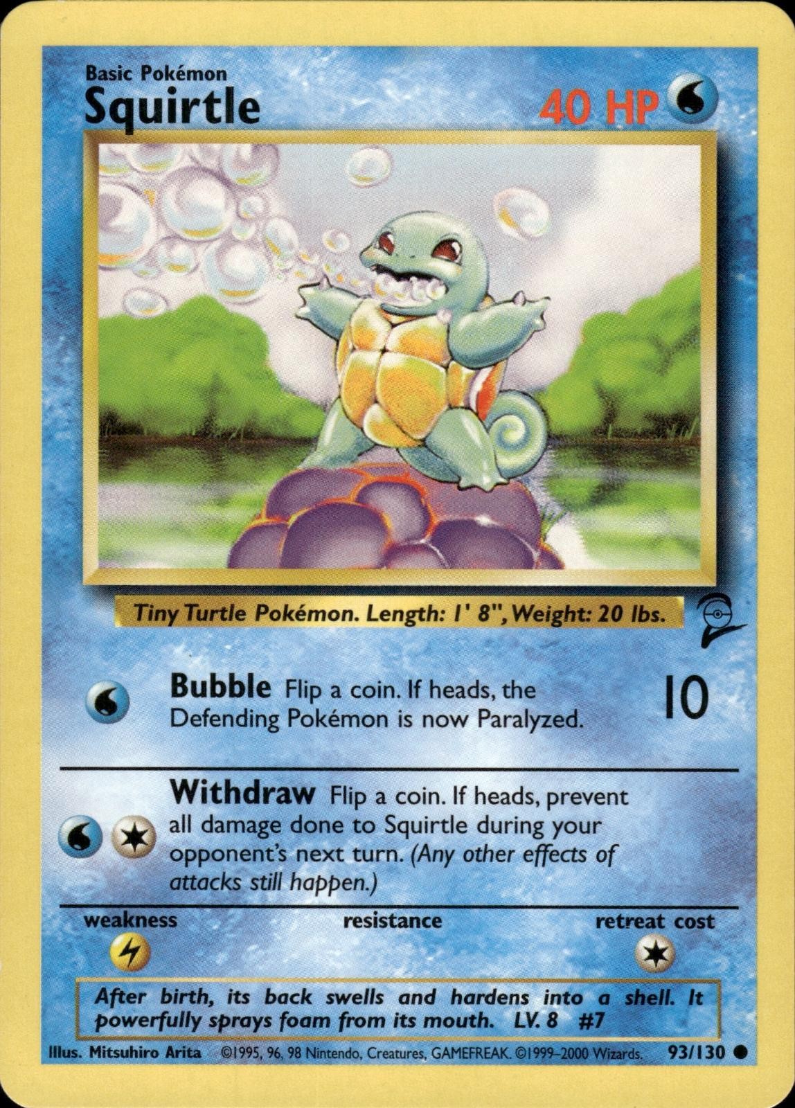 Pokemon Base Set 2 Common Squirtle 93/130 – Near Mint (NM)