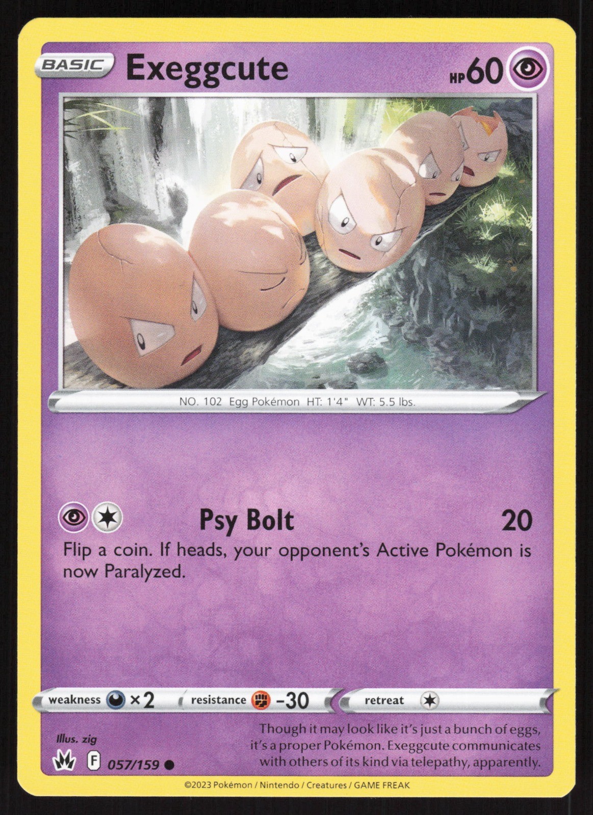Exeggcute SWSH: Crown Zenith 057/159 NM zig