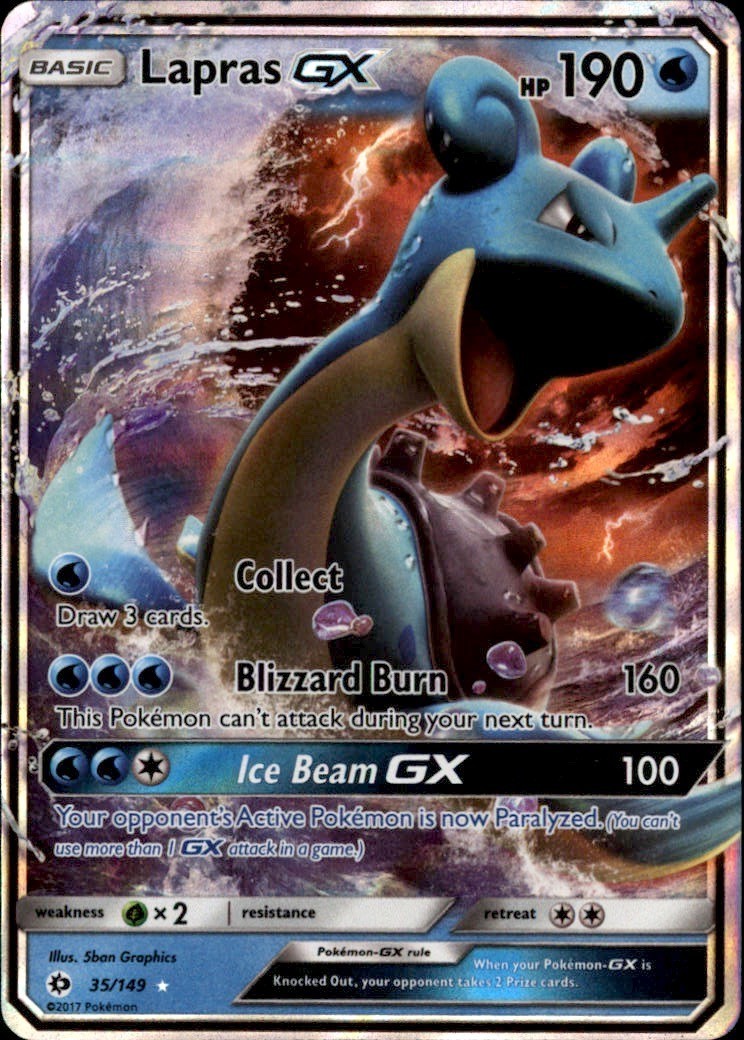 Lapras GX SM Base Set 2017 35/149 Holo Ultra Rare Pokemon NM