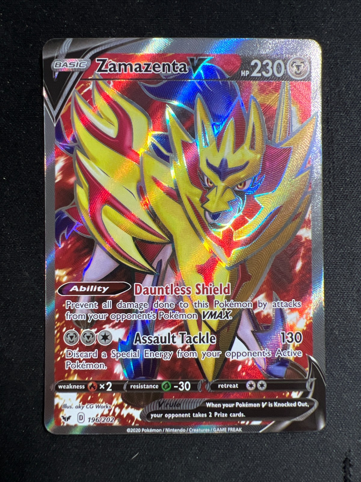 Zamazenta V (Full Art) 196/202 Swsh01: Sword & Shield Holo