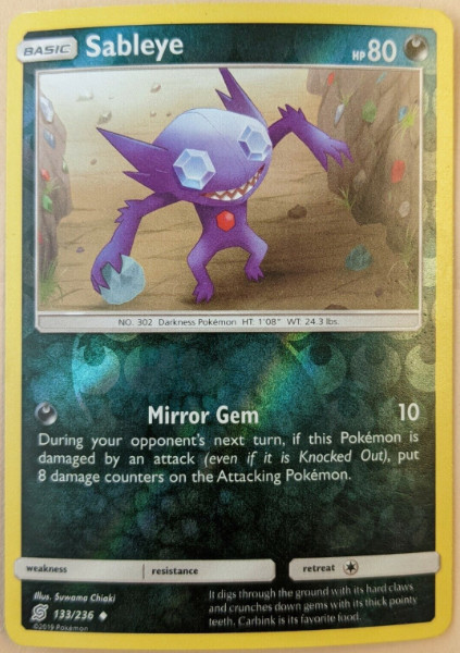Pokémon – SABLEYE – 133/236 – Reverse Holo – Unified Minds – NM/M