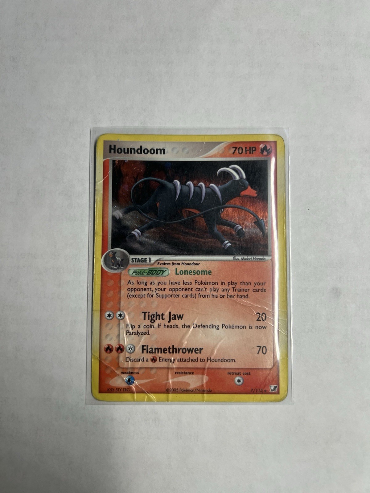 2005 Pokemon EX Unseen Forces Houndoom Holo #7/115