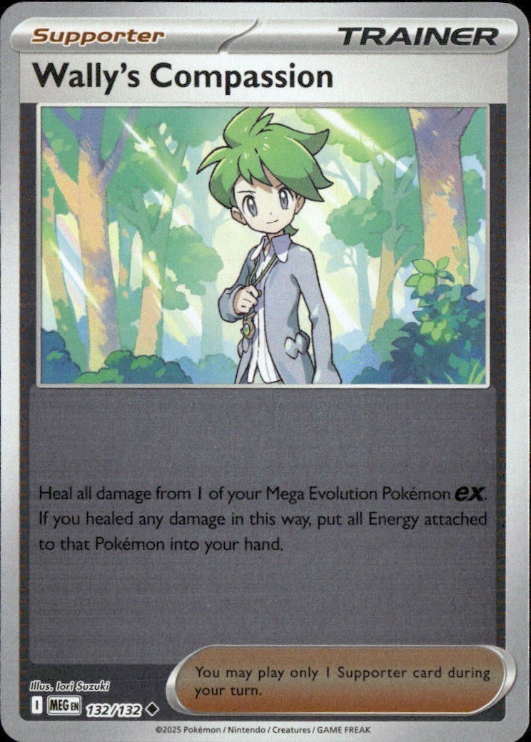 Wally’s Compassion – Uncommon ME01: Mega Evolution 132/132 NM Iori Suzuki