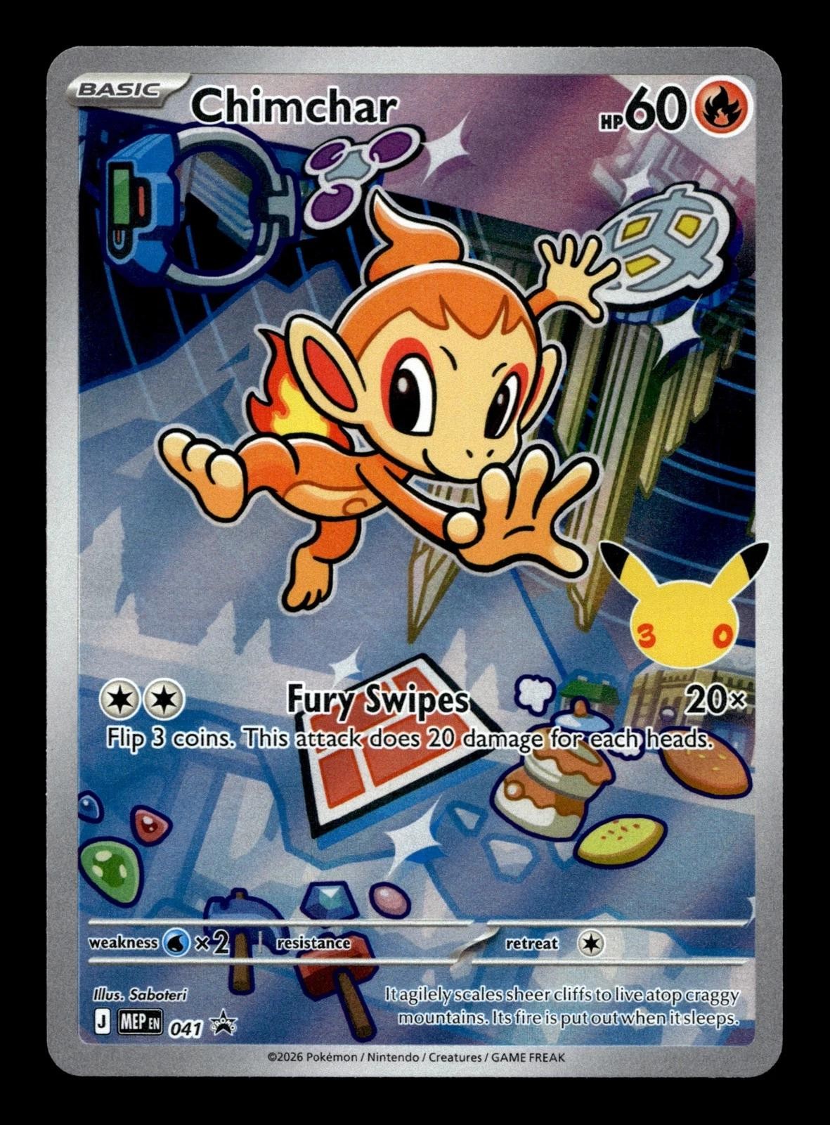 Chimchar 041 Holo Promo ME: Mega Evolution Promo Pokemon Near Mint