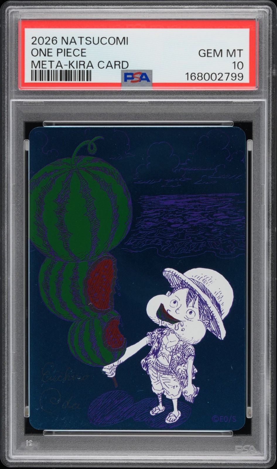 PSA 10 ONE PIECE Watermelon Foil Promo 2026 NATSUCOMI 2026 Meta-Kira Card Luffy