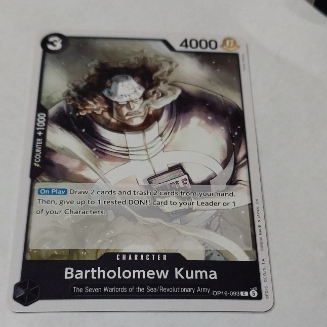 Bandai One Piece Card Game Bartholomew Kuma OP16-093 Foil English 4000