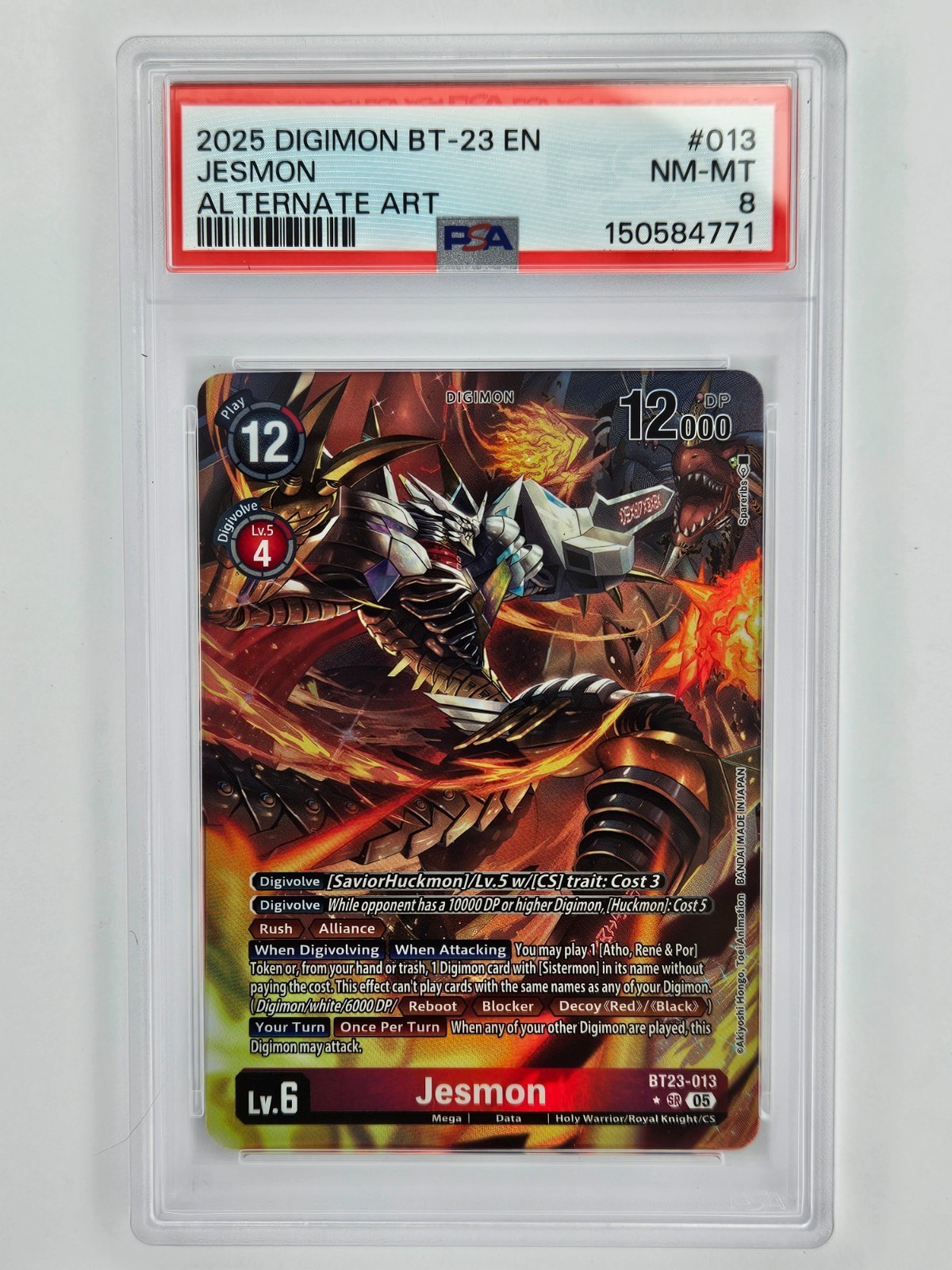 2025 Digimon Hacker’s Slumber BT23-013 Jesmon Alt Art PSA 8 SR Super rare