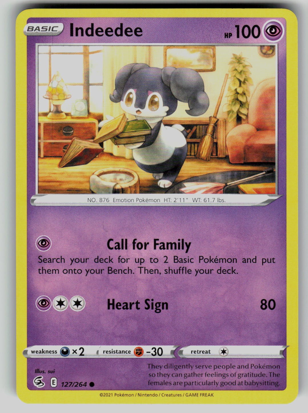 Indeedee 127/264 Fusion Strike Pokemon Common