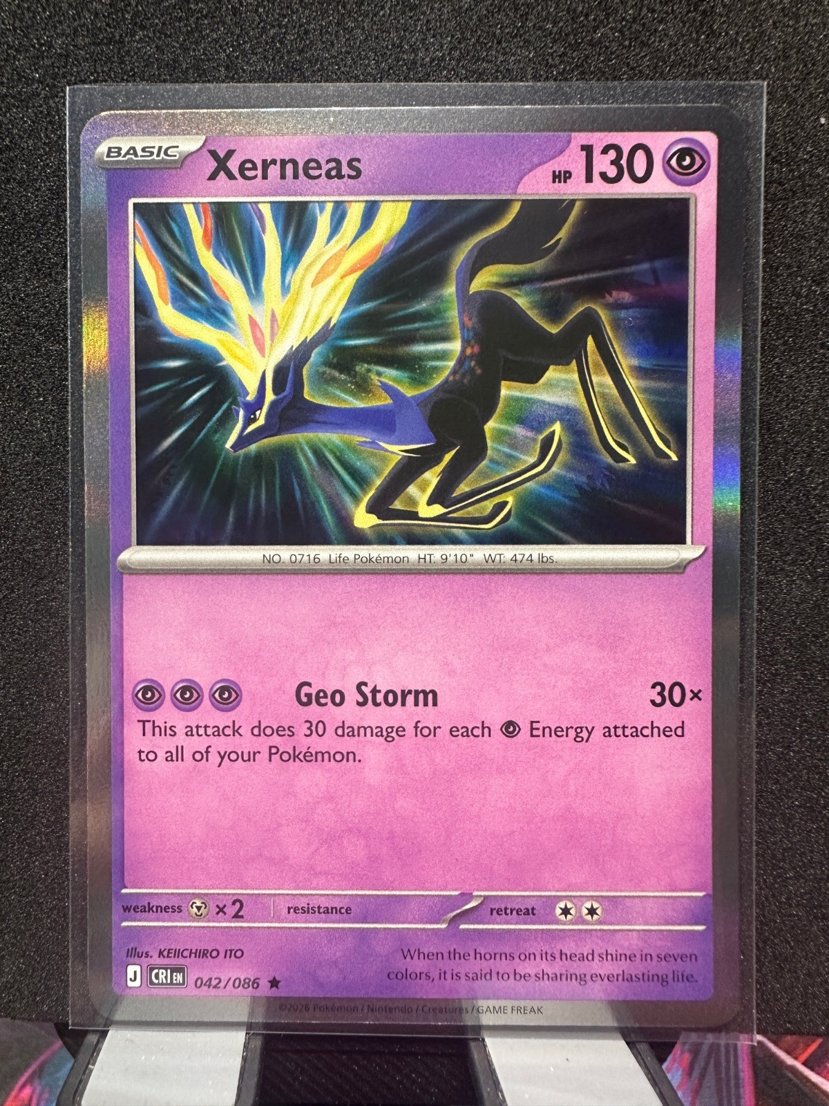 Xerneas Holo Rare ME04: Chaos Rising 042/086 NM